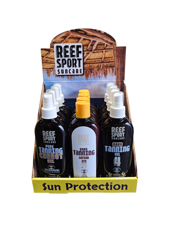 REEF "Mix-Up" - TANNING  (12pcs) SPF 0 Oil / SPF 4 LTN / SPF 4 OIL (PDQ)